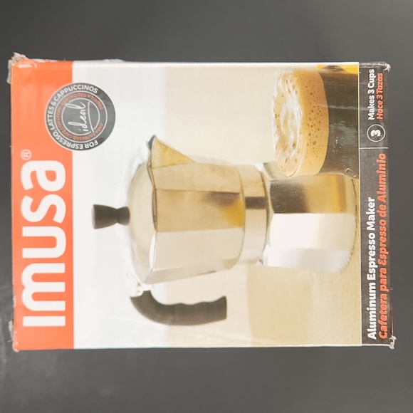 IMUSA STOVETOP ESPRESSO MAKER, 3 Shot, New in Box Moka Pot - Picture 3 of 17